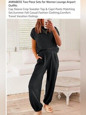Black Knit Set - Relaxed Lounge Style